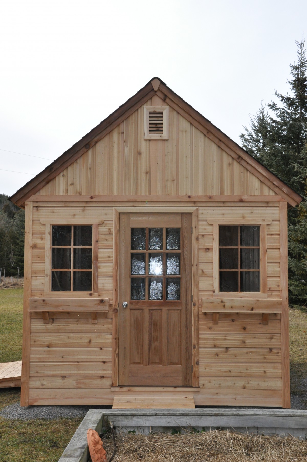 Telluride storage shed plan 10x12 with double doors seen from the front. ID number 5602-3