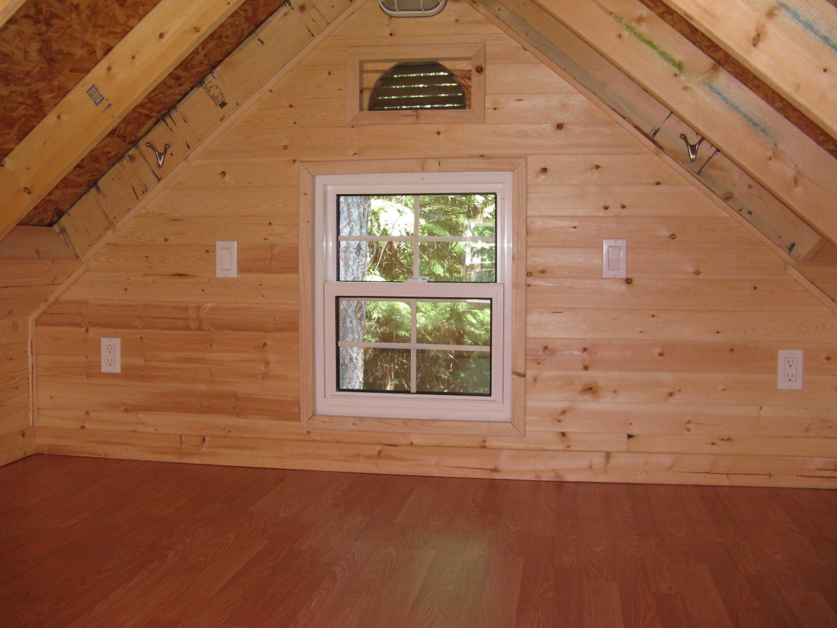 Telluride Wood Workshop design 9x12 with large single hung window in the garden as seen from the above. ID number 2887.