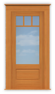 Arts & Crafts 3-Lite/1-Pane Single Door (37 1/2"W)