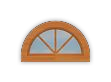 W5-A Fan Arch Window (28"W x14"H)