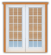 Fiberglass Double French Doors with Blinds