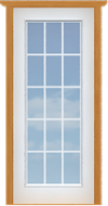 Fiberglass French 15-Lite Single Door