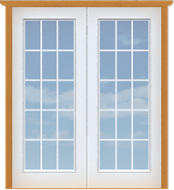 Fiberglass French 30-Lite Double Doors