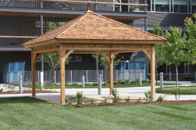 Montpellier gazebo plan 14x14 in a yard in Tennessee front 1 - ID number