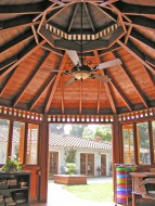 San Cristobal gazebo design 16' in a backyard seen from the front. ID number 4272-1