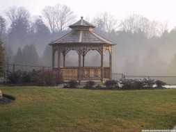 Victorian gazebo design 12ft with Victorian spandrel from the side profile. ID number 3148.