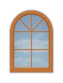 W6 4-Pane Arch Window