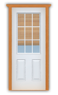 Fiberglass 9-Lite Deluxe Door with Blinds (36"W)