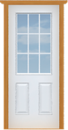 Fiberglass Deluxe 9-Lite Single Door