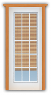 Fiberglass French  Single Door with Blinds