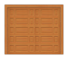 GD201 - Mixed Raised Panel Mahogany Garage Door