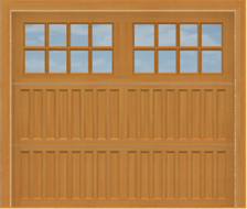 GD514 - Mahagony Raised Panel Garage Door with Tongue & Groove Cedar Strips