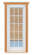Metal French 15-Lite Single Door with Blinds (Polytex Coating, 34"W)