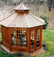 San cristobal gazebo design 12' in woods with omit floors seen from top.ID number 3414-1.